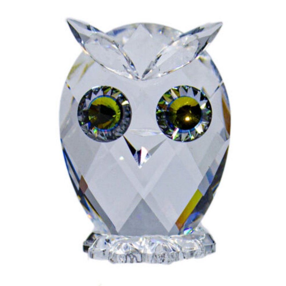 Swarovski Special Edition Miniature Owl Crystal by Max Schreck Green Eyes